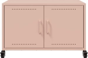 vidaXL Szafka RTV, różowa, 68x39x43,5 cm, stal walcowana na zimno 6