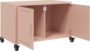 vidaXL Szafka RTV, różowa, 68x39x43,5 cm, stal walcowana na zimno 9