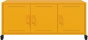 vidaXL Szafka pod telewizor, musztardowa, 100,5x39x43,5 cm, stalowa 6