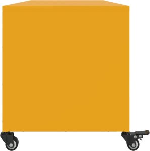vidaXL Szafka pod telewizor, musztardowa, 100,5x39x43,5 cm, stalowa 7