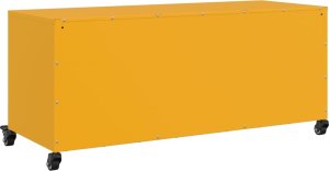 vidaXL Szafka pod telewizor, musztardowa, 100,5x39x43,5 cm, stalowa 8