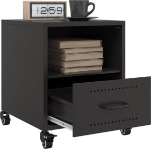 vidaXL Szafki nocne, 2 szt., czarne, 36x39x43,5 cm, stal 4