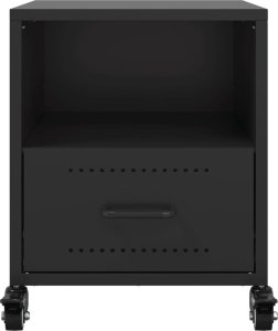 vidaXL Szafki nocne, 2 szt., czarne, 36x39x43,5 cm, stal 5