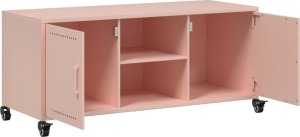 vidaXL Szafka RTV, różowa, 100,5x39x43,5 cm, stal walcowana na zimno 9