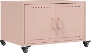 vidaXL Szafka RTV, różowa, 68x50x43,5 cm, stal walcowana na zimno 2