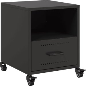 vidaXL Szafka nocna, czarna, 36x39x43,5 cm, stal 2