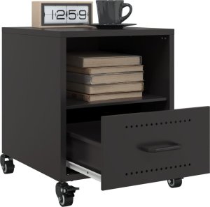 vidaXL Szafka nocna, czarna, 36x39x43,5 cm, stal 4