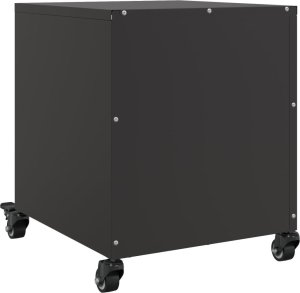 vidaXL Szafka nocna, czarna, 36x39x43,5 cm, stal 8