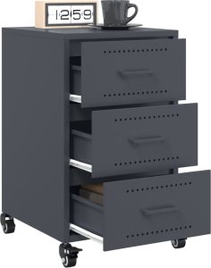 vidaXL Szafka nocna, antracytowa, 36x39x59 cm, stal 5