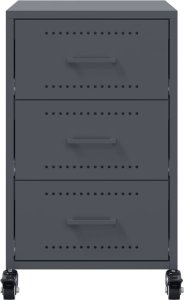 vidaXL Szafka nocna, antracytowa, 36x39x59 cm, stal 6