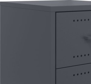 vidaXL Szafka nocna, antracytowa, 36x39x59 cm, stal 10