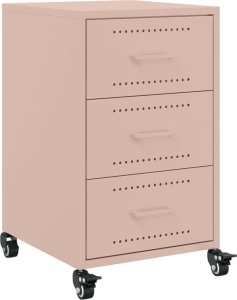 vidaXL Szafka nocna, różowa, 36x39x59 cm, stal 2