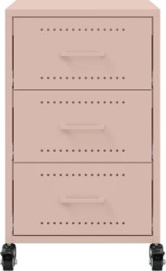 vidaXL Szafka nocna, różowa, 36x39x59 cm, stal 6