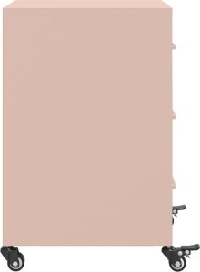 vidaXL Szafka nocna, różowa, 36x39x59 cm, stal 7