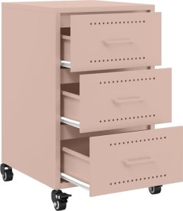 vidaXL Szafka nocna, różowa, 36x39x59 cm, stal 9