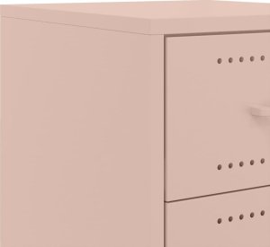 vidaXL Szafka nocna, różowa, 36x39x59 cm, stal 10