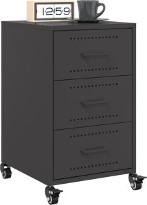 vidaXL Szafka nocna, czarna, 36x39x59 cm, stal 4