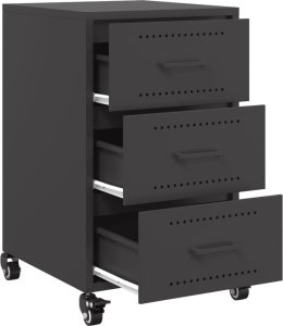 vidaXL Szafka nocna, czarna, 36x39x59 cm, stal 9