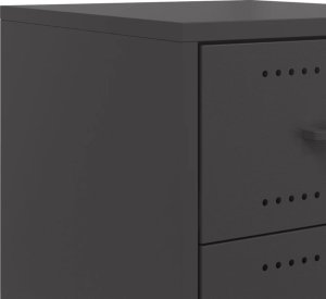 vidaXL Szafka nocna, czarna, 36x39x59 cm, stal 10