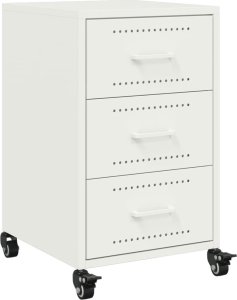 vidaXL Szafka nocna, biała, 36x39x59 cm, stal 2