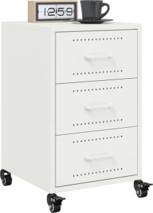 vidaXL Szafka nocna, biała, 36x39x59 cm, stal 4