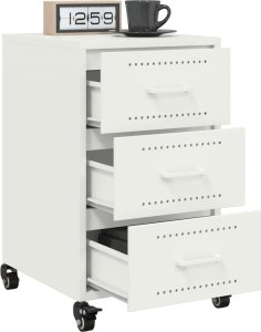 vidaXL Szafka nocna, biała, 36x39x59 cm, stal 5