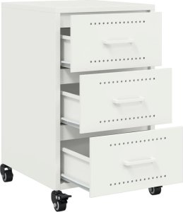 vidaXL Szafka nocna, biała, 36x39x59 cm, stal 9