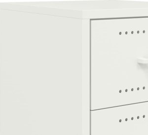 vidaXL Szafka nocna, biała, 36x39x59 cm, stal 10