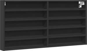 vidaXL Witryna czarna 100x8,5x50 cm 2