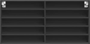 vidaXL Witryna czarna 100x8,5x50 cm 4