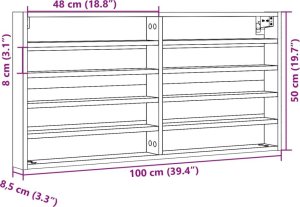 vidaXL Witryna czarna 100x8,5x50 cm 10