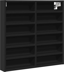vidaXL Witryna, czarna, 60x8,5x58 cm, materiał drewnopochodny 2