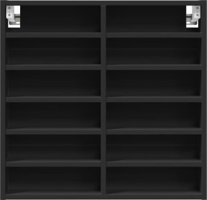 vidaXL Witryna, czarna, 60x8,5x58 cm, materiał drewnopochodny 4