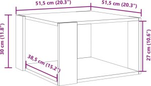 vidaXL Stolik kawowy, brązowy dąb, 51,5x51,5x30 cm 9
