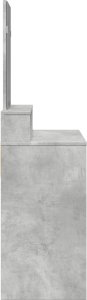 vidaXL Toaletka z lustrem, szarość betonu, 80x41x144,5 cm 5