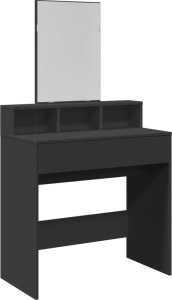 vidaXL Toaletka z lustrem, czarna, 80x41x144,5 cm 2