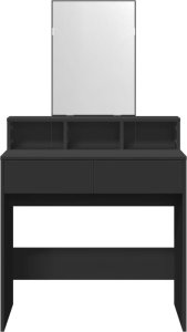 vidaXL Toaletka z lustrem, czarna, 80x41x144,5 cm 4