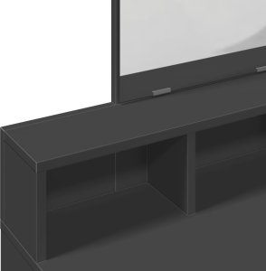 vidaXL Toaletka z lustrem, czarna, 80x41x144,5 cm 7