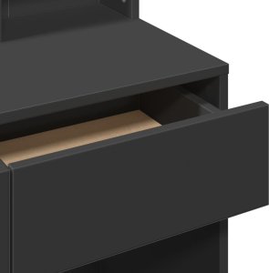 vidaXL Toaletka z lustrem, czarna, 80x41x144,5 cm 8