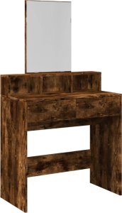vidaXL Toaletka z lustrem, przydymiony dąb, 80x41x144,5 cm 2