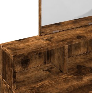 vidaXL Toaletka z lustrem, przydymiony dąb, 80x41x144,5 cm 7