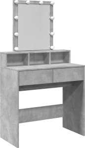 vidaXL Toaletka z oświetleniem LED, szarość betonu, 80x41x144,5 cm 2