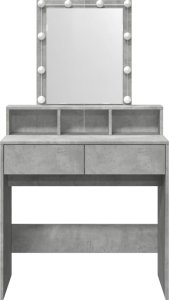 vidaXL Toaletka z oświetleniem LED, szarość betonu, 80x41x144,5 cm 5