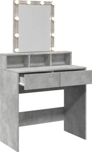 vidaXL Toaletka z oświetleniem LED, szarość betonu, 80x41x144,5 cm 8