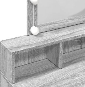 vidaXL Toaletka z oświetleniem LED, szary dąb sonoma, 80x41x144,5 cm 12