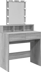 vidaXL Toaletka z oświetleniem LED, szary dąb sonoma, 80x41x144,5 cm 2