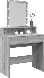 vidaXL Toaletka z oświetleniem LED, szary dąb sonoma, 80x41x144,5 cm 4