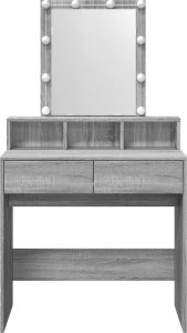 vidaXL Toaletka z oświetleniem LED, szary dąb sonoma, 80x41x144,5 cm 5