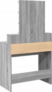 vidaXL Toaletka z oświetleniem LED, szary dąb sonoma, 80x41x144,5 cm 7