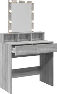 vidaXL Toaletka z oświetleniem LED, szary dąb sonoma, 80x41x144,5 cm 8